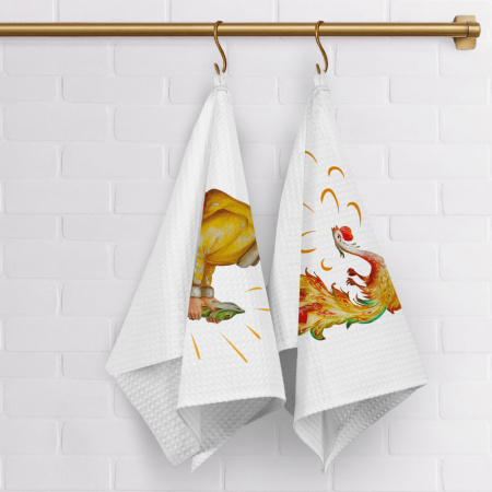 Набор полотенец вафельных Сказки о чуде "Федоскино"